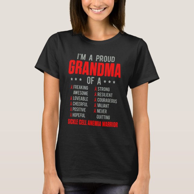 T-shirt Sickle Cell Anemia Survivor Proud Grandma Anemic W (Devant)