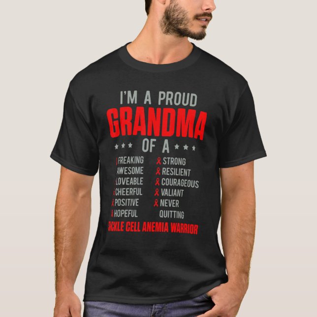 T-shirt Sickle Cell Anemia Survivor Proud Grandma Anemic W (Devant)