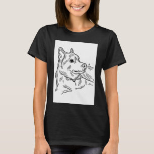 T-shirt Side Husky Illustration Animal Art Long