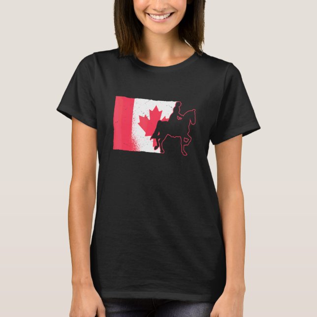 T-shirt Siège de selle équestre Canada Drapeau Cheval Équi (Devant)