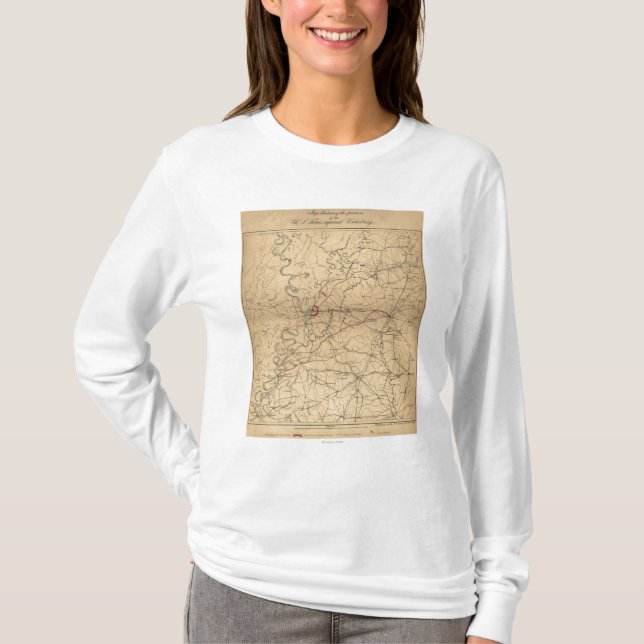 T-shirt Siège de Vicksburg - carte panoramique 2 de guerre (Devant)