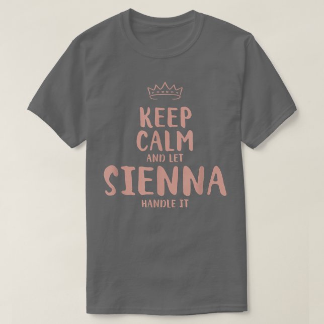T-shirt Sienna Keep Calm Personalized Name Friends Funny B (Design devant)
