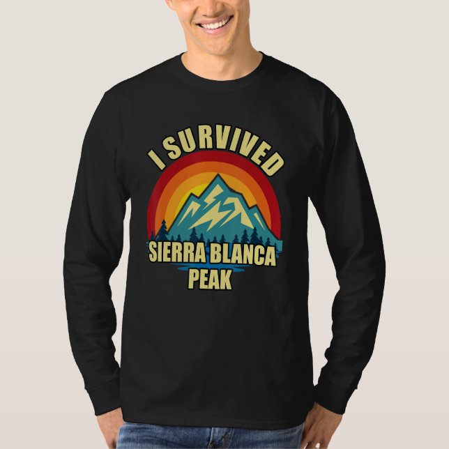 T-shirt Sierra Blanca Peak Hiking Mountian Climbing (Devant)