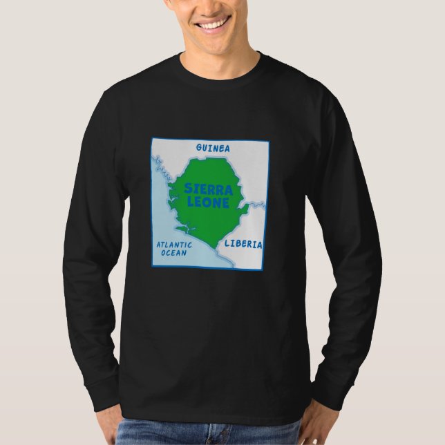 T-shirt Sierra Leone Carte politique aux couleurs du drape (Devant)
