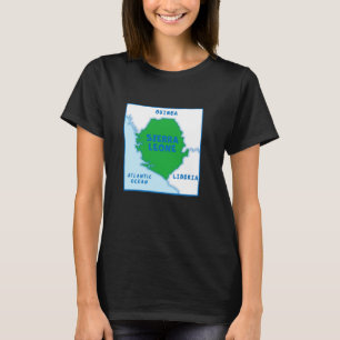 T-shirt Sierra Leone Carte politique aux couleurs du drape