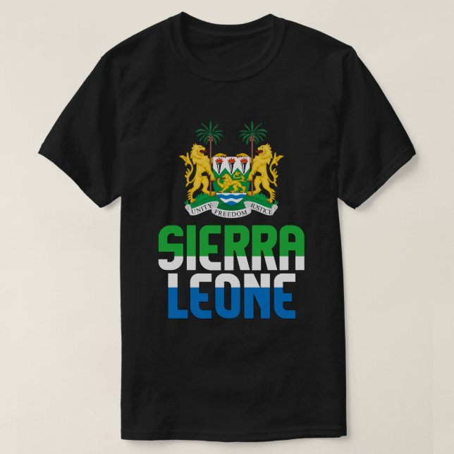 T-shirt Sierra Leone Drapeau et blason Patriotique (Design devant)