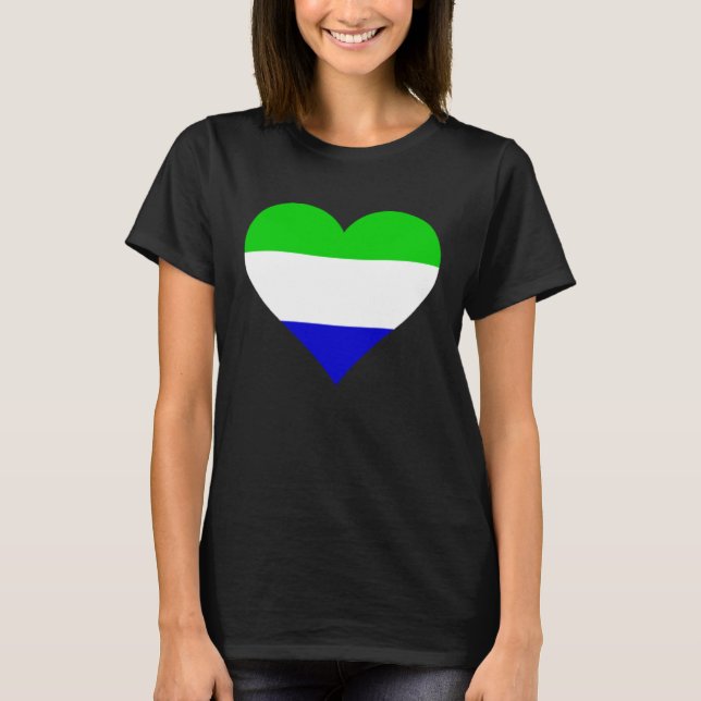 T-shirt Sierra Leone Flag Heart Sierra Leone Gifts Love Si (Devant)