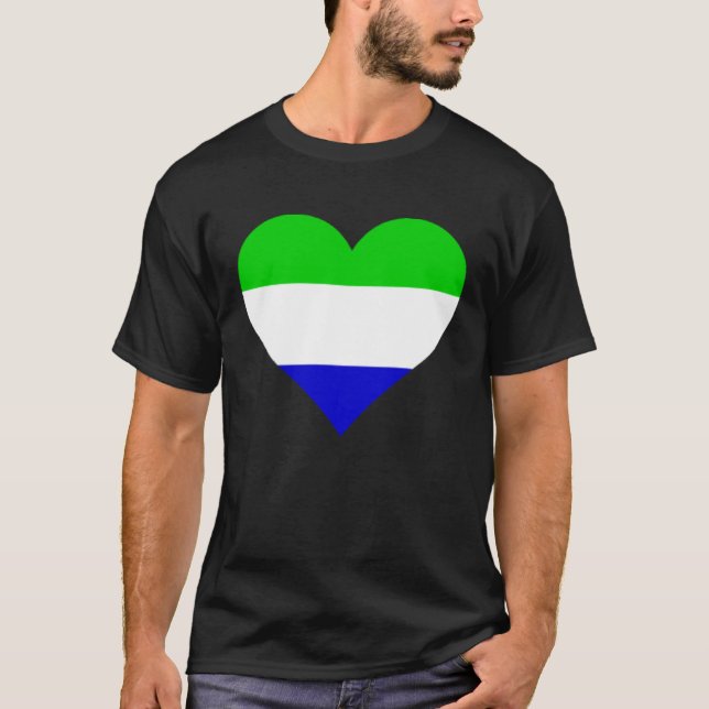 T-shirt Sierra Leone Flag Heart Sierra Leone Gifts Love Si (Devant)