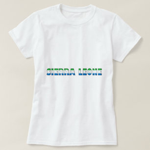 T-shirt Sierra Leone Hearts Typographie Pays Drapeau Coule