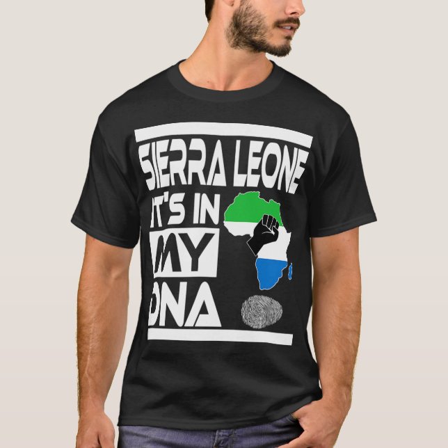 T-shirt Sierra Leone It_s dans mon ADN avec drapeau Afriqu (Devant)