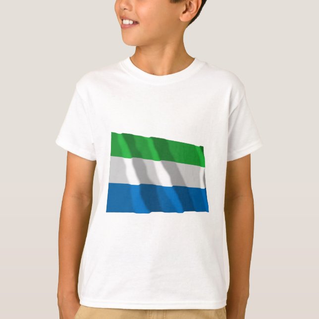 T-shirt Sierra Leone ondulant le drapeau (Devant)