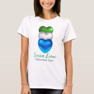 T-shirt Sierra Leone Trois Coeurs Drapeau