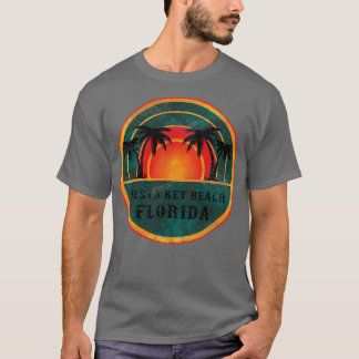 T-shirt Siesta Key Beach Floride Plage Vintage Retro Sunse