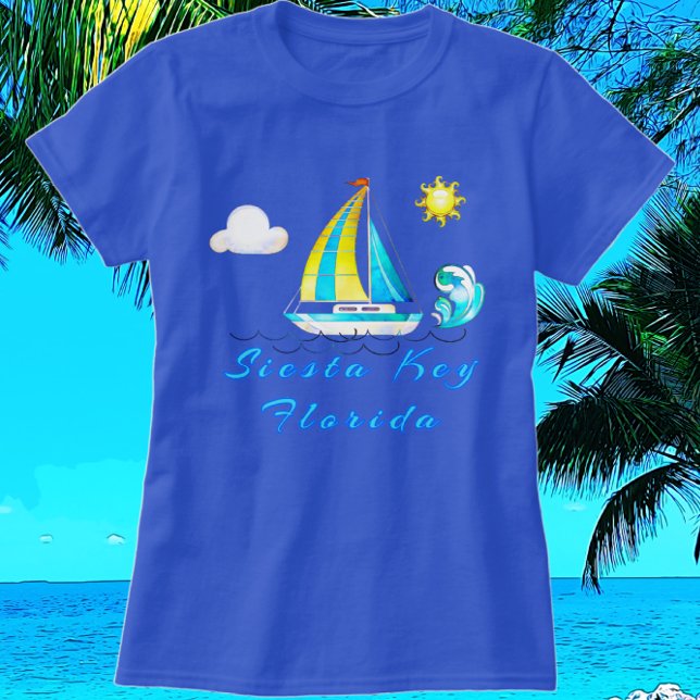 T-shirt Siesta Key Florida Ocean Waves et voilier (Créateur téléchargé)