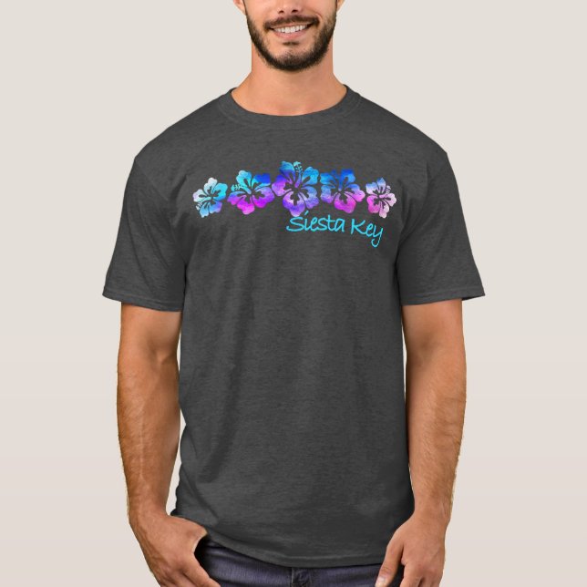 T-shirt Siesta Key Florida Tropical FlowerVacation Beach M (Devant)
