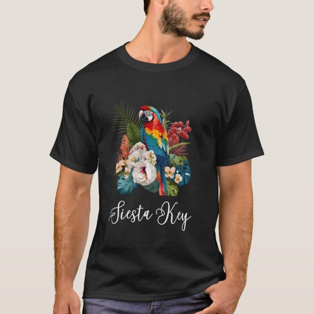 T-shirt Siesta Key Florida Tropical Parrot (Devant)