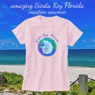 T-shirt Siesta Key Floride Coquillage Coloré Joli