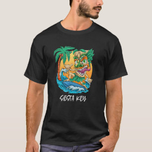 T-shirt Siesta Key Floride Surf Tiki Plage Vacances Hommes