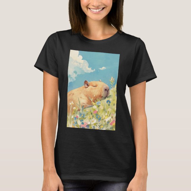 T-shirt Sieste du capybara (Devant)