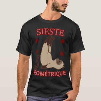 T-shirt Sieste Géométrique – Funny Cat Relaxing Geometry T