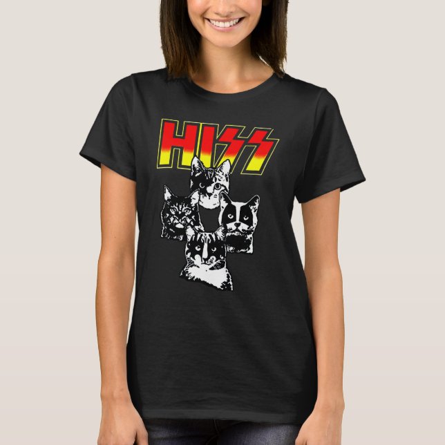 T-shirt Siffler Mignonne Mère Chat Chatons Chats  Rock  Te (Devant)