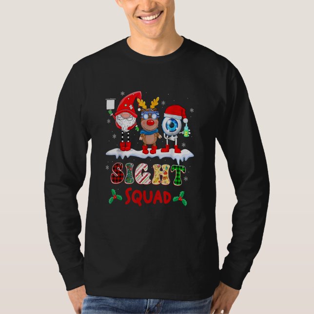 T-shirt Sight Squad Gnome Reindeer Santa Christmas Optomet (Devant)