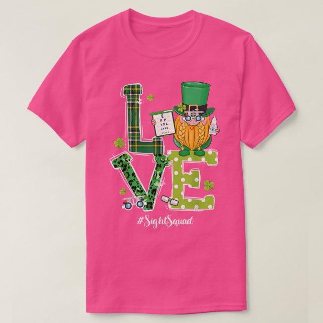 T-shirt Sight Squad Patricks Day Funny Gnome Optometrist O (Design devant)