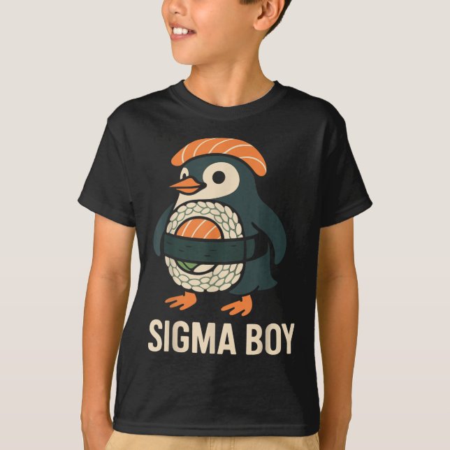 T-shirt Sigma Boy Italien Brainrot Drôle Mème Pingouin (Devant)