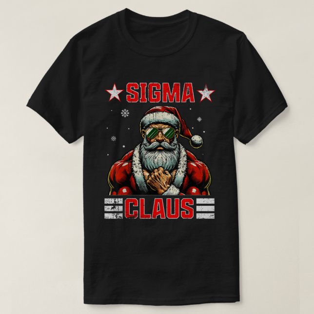 T-shirt Sigma Claus Funny Noël Père Noël Rizz Middle Scho (Design devant)