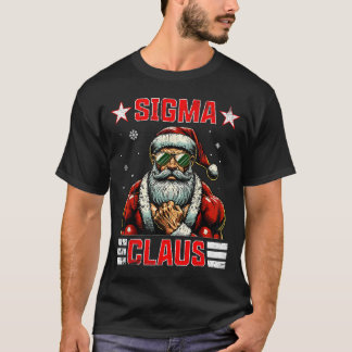 T-shirt Sigma Claus Funny Noël Père Noël Rizz Middle Scho