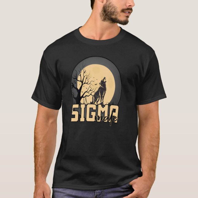 T-shirt Sigma Homme Grindset Régit Le Mème Loup Solitaire (Devant)