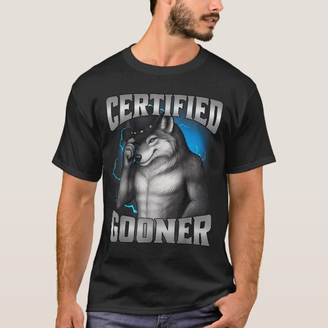 T-shirt Sigma Wolf Cringe Drôle Gooner Certifié  (Devant)