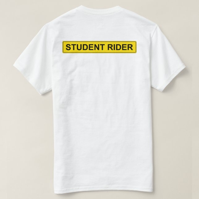 T-shirt Signal d'avertissement "Etudiant Rider" Equestre d (Design dos)
