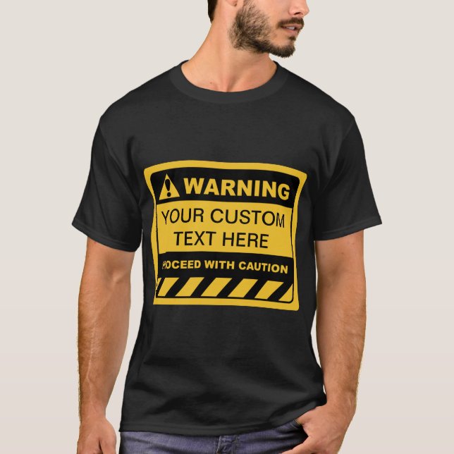 T-shirt Signal d'avertissement jaune et noir personnalisé  (Devant)