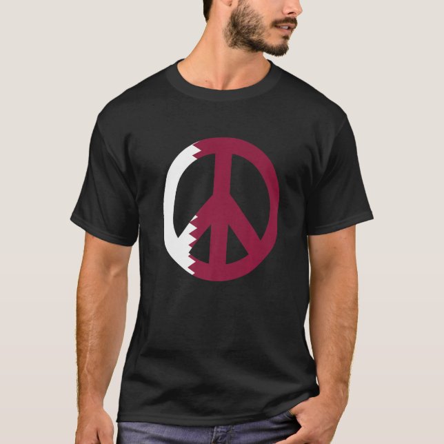 T-shirt Signal de paix Qatar Drapeau 1 (Devant)