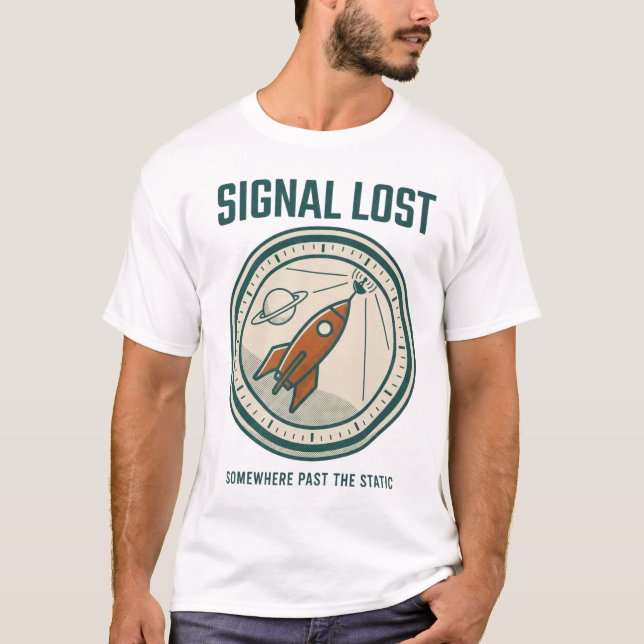 T-shirt Signal Perdu Mission Patch Fusée Rétro (Devant)