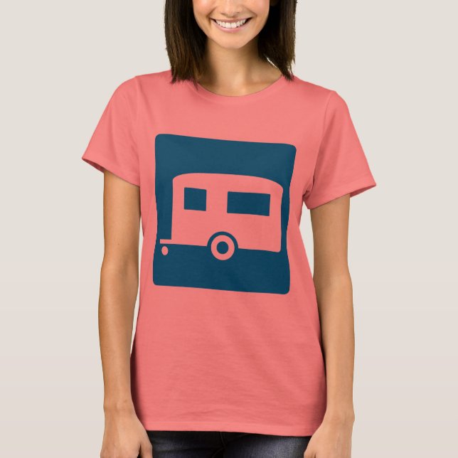T-shirt Signal routier Camping de remorque (Devant)