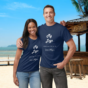 T-shirt signature du logo de l'entreprise bleu marine