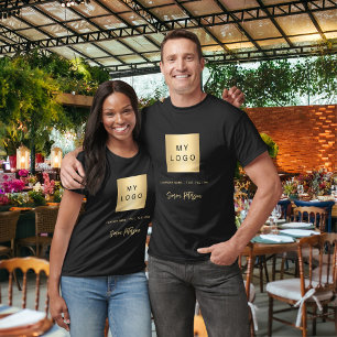 T-shirt Signature du logo de l'entreprise en or noir