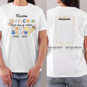 T-shirt Signatures personnalisées du dernier jour d'école