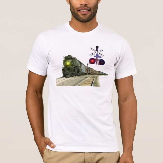 T-shirt Signaux de croisement de locomotive et de chemin (Devant)