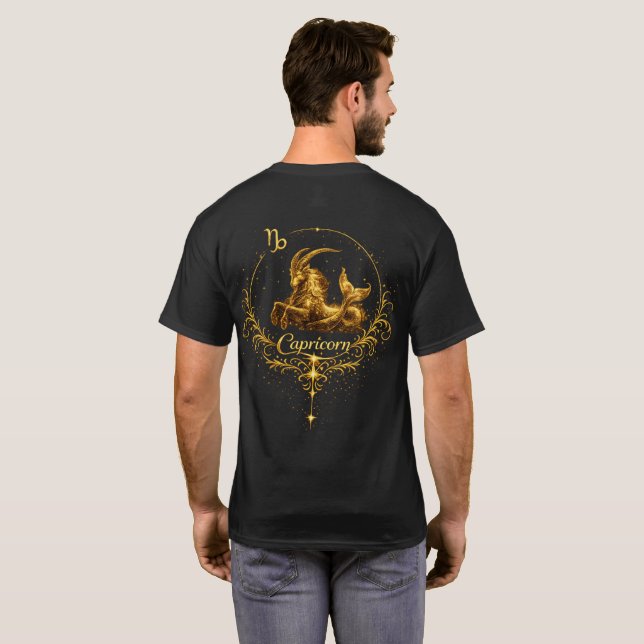 T-shirt signe astrologique unique Capricorne (Dos entier)