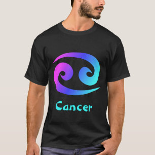T-shirt Signe bleu magenta de zodiaque d'Aqua de Cancer