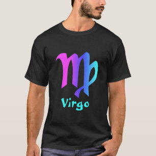 T-shirt Signe bleu magenta de zodiaque d'Aqua de Vierge