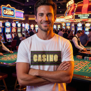 T-shirt Signe Casino avec lettres de points Neon Polka
