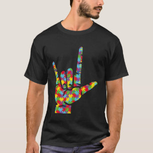 T-shirt Signe d'amour en langue des signes Asl Main Sensib