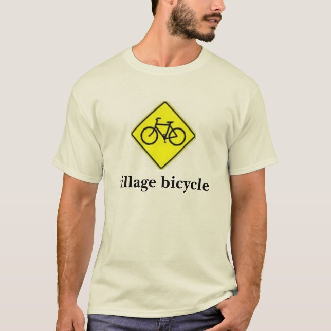 T-shirt signe de bicyclette, bicyclette de village (Devant)