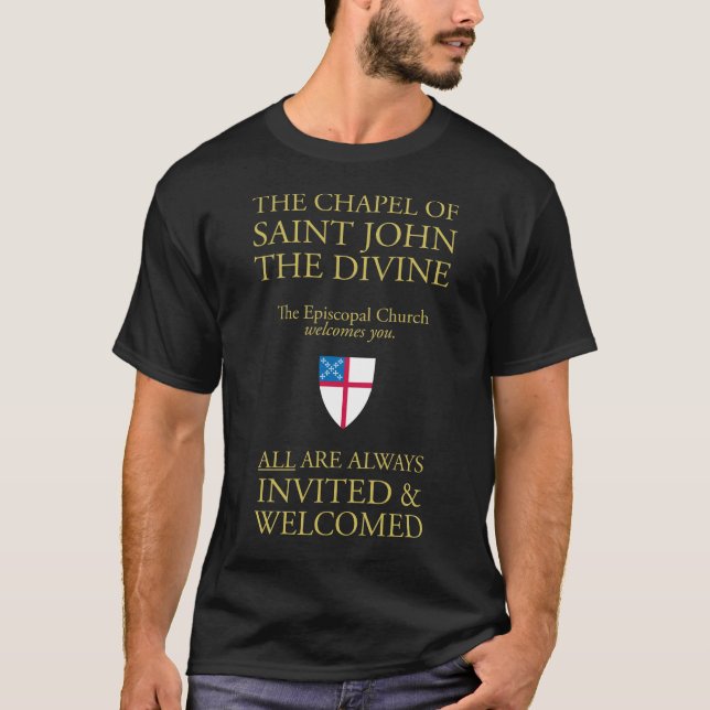 T-shirt Signe de chapelle avec le bouclier épiscopal (Devant)
