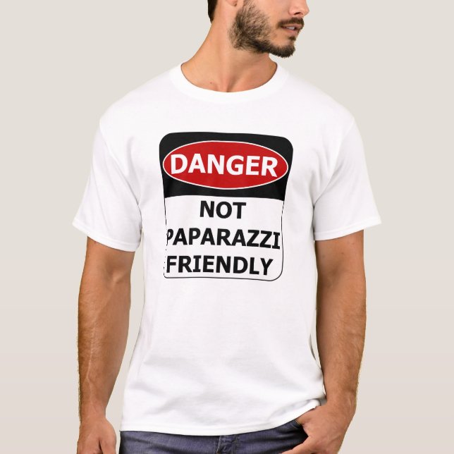 T-shirt Signe de danger - pas Paparazzi amical (Devant)