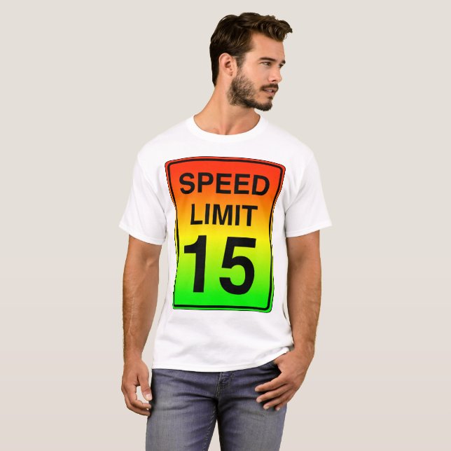 T-shirt Signe de la limitation de vitesse 15 avec des (Devant entier)